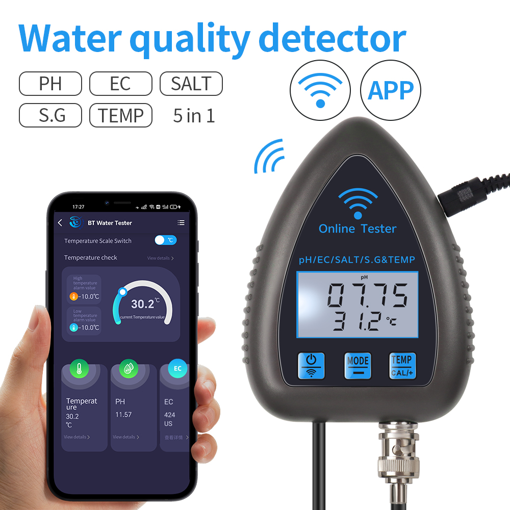 Marine Aquarium Water Test Kit - Tuya WiFi مقياس جودة المياه ،