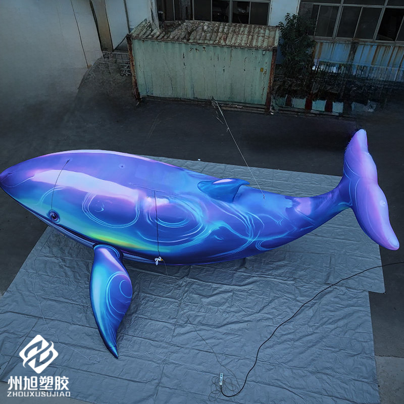 Aquarium Blue Marine - حوت أزرق قابل للنفخ، يستخدم كقطعة