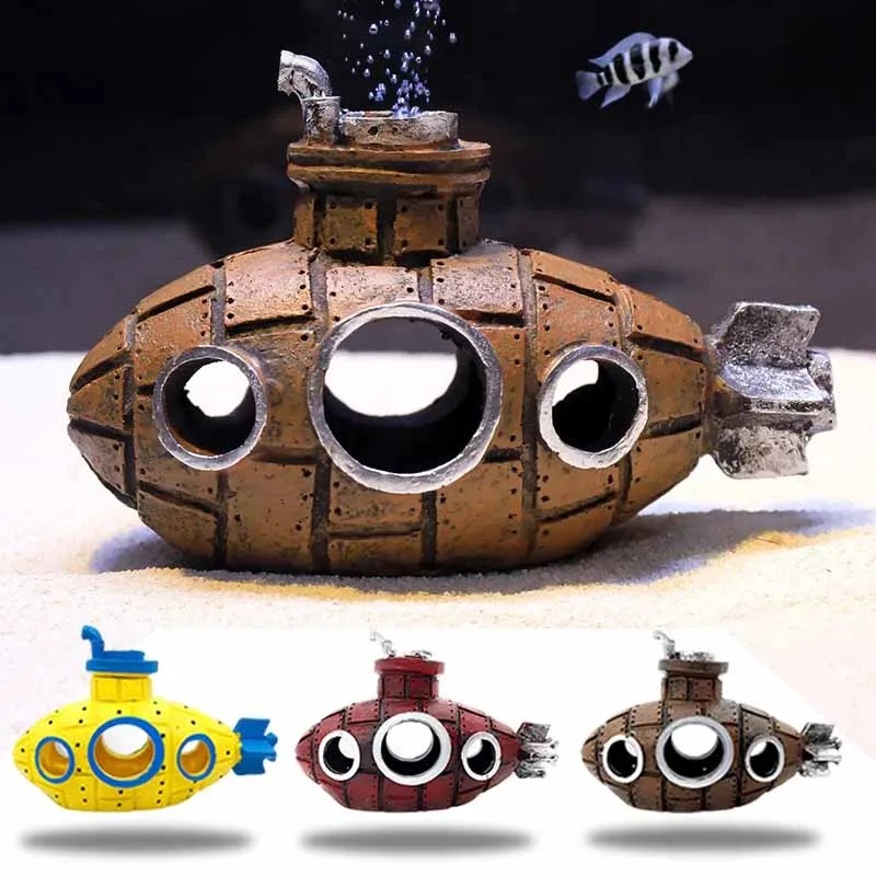 Marine Aquarium Hobby - زينة على شكل غواصة من الراتنج