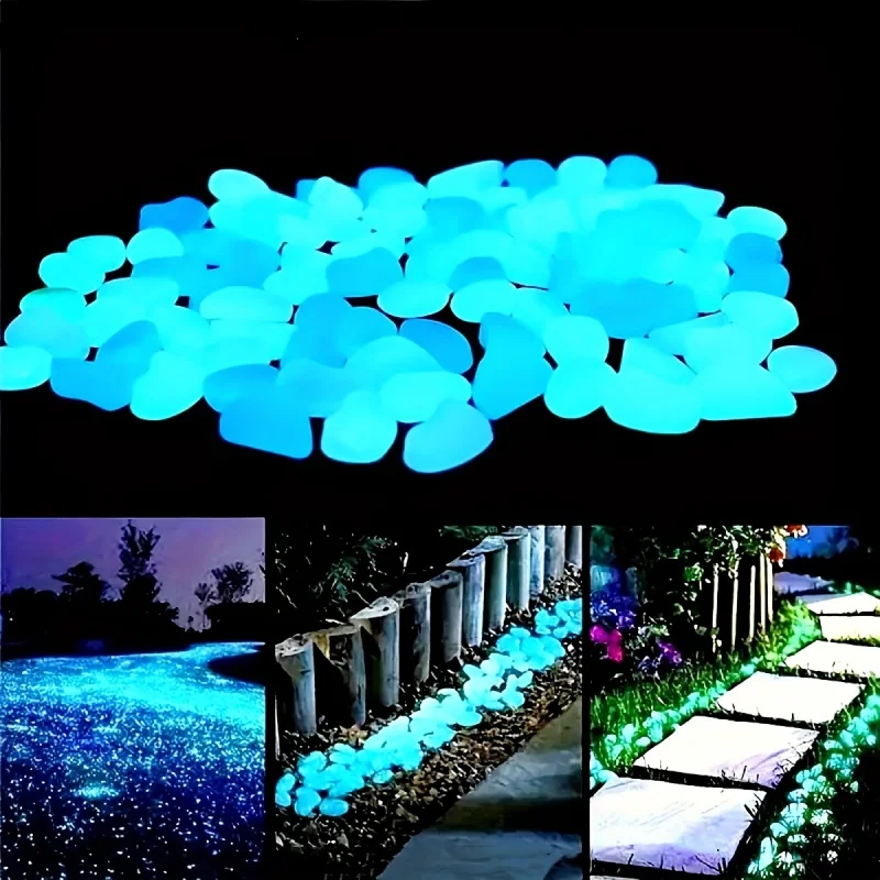 Marine Aquarium Hobby - حصى مضيئة للإضاءة الليلية، 100 قطعة