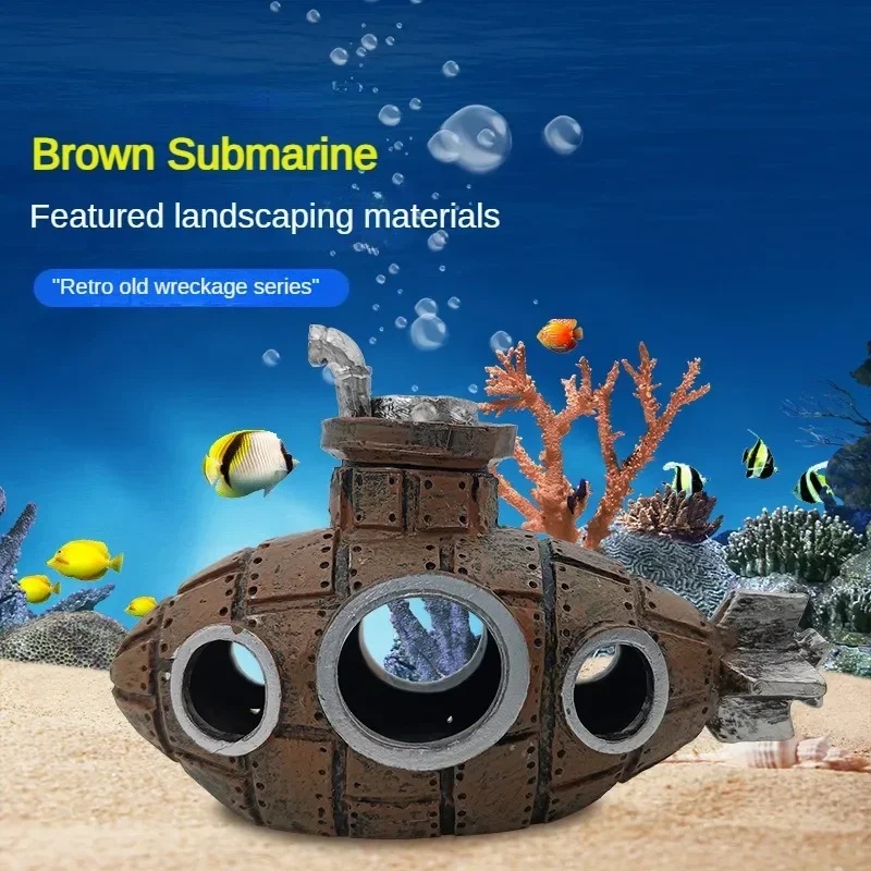 زينة على شكل غواصة من الراتنج  - مراجعة Marine Aquarium Hobby وسعره